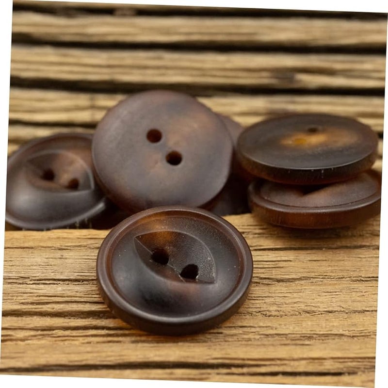 Vintage Ox Horn Sewing Buttons Brown Cat Eye Patterns for Coats Suits Sweaters DIY Crafts - Image 4